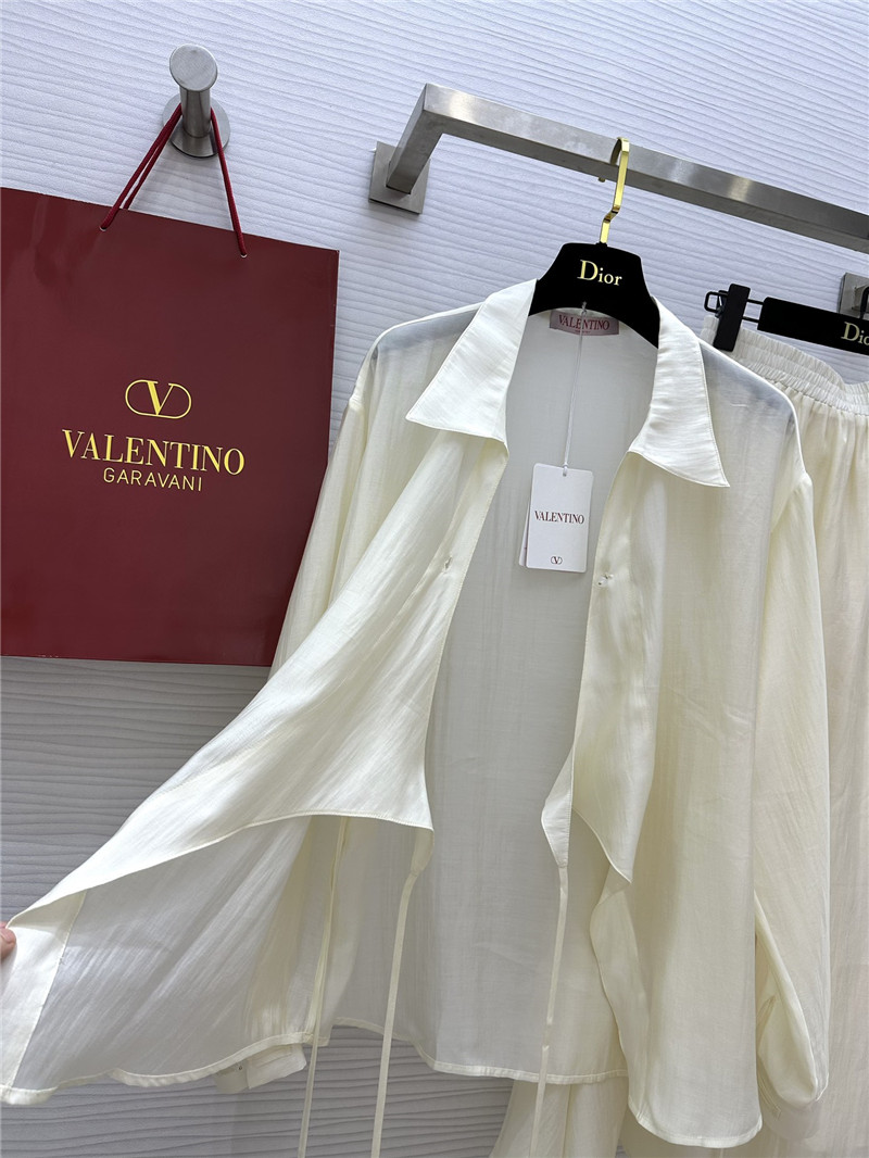 Va1e*ntin0 irregular strappy shirt + a hem skirt suit replica clothing