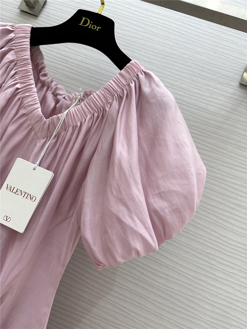 Va1e*ntin0 v-neck puff sleeve dress replica d&g clothing