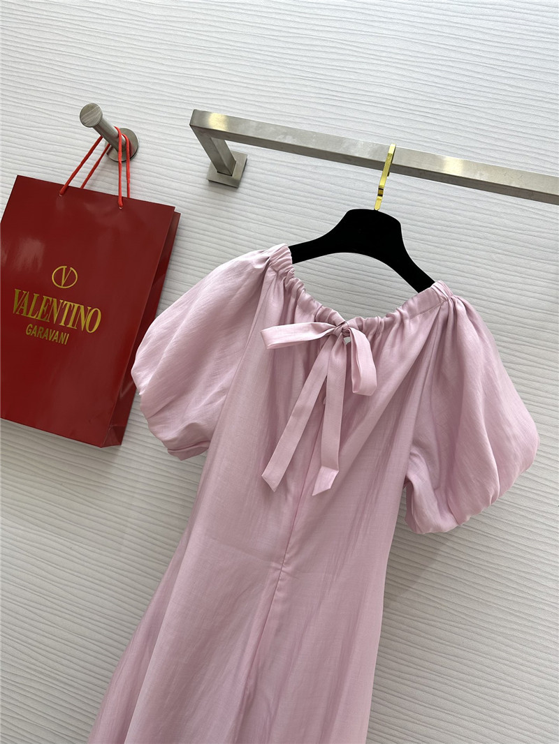 Va1e*ntin0 v-neck puff sleeve dress replica d&g clothing