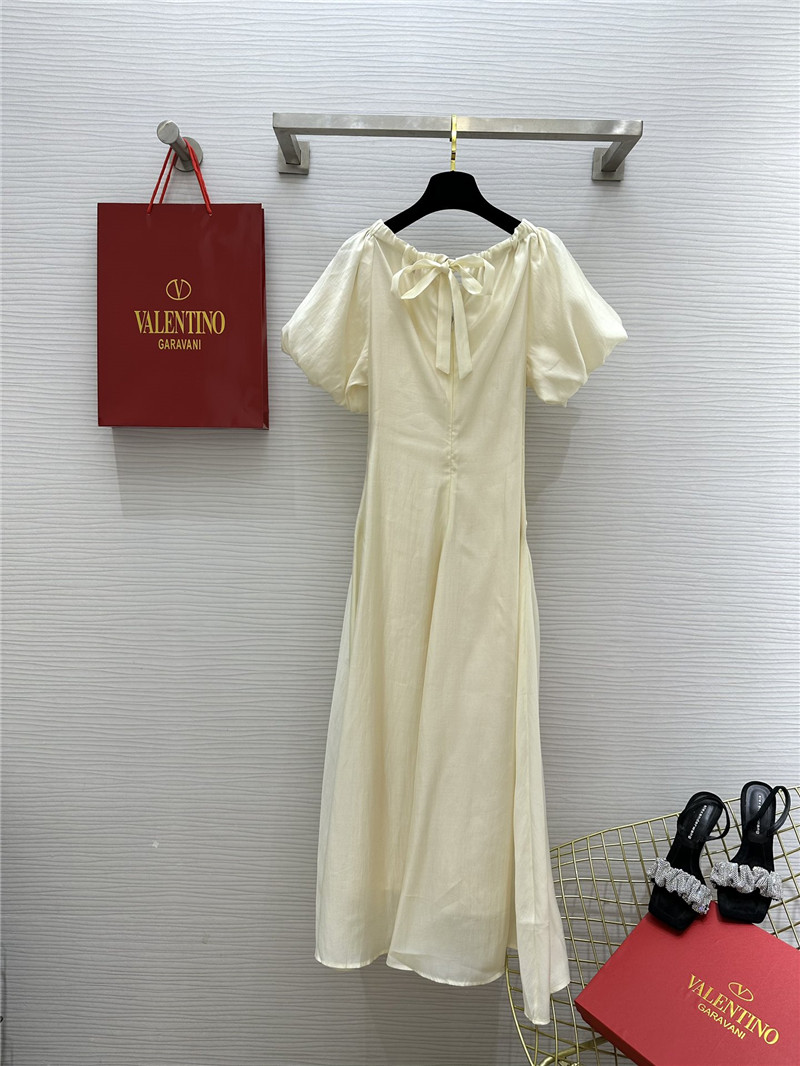 Va1e*ntin0 v-neck puff sleeve dress replica d&g clothing