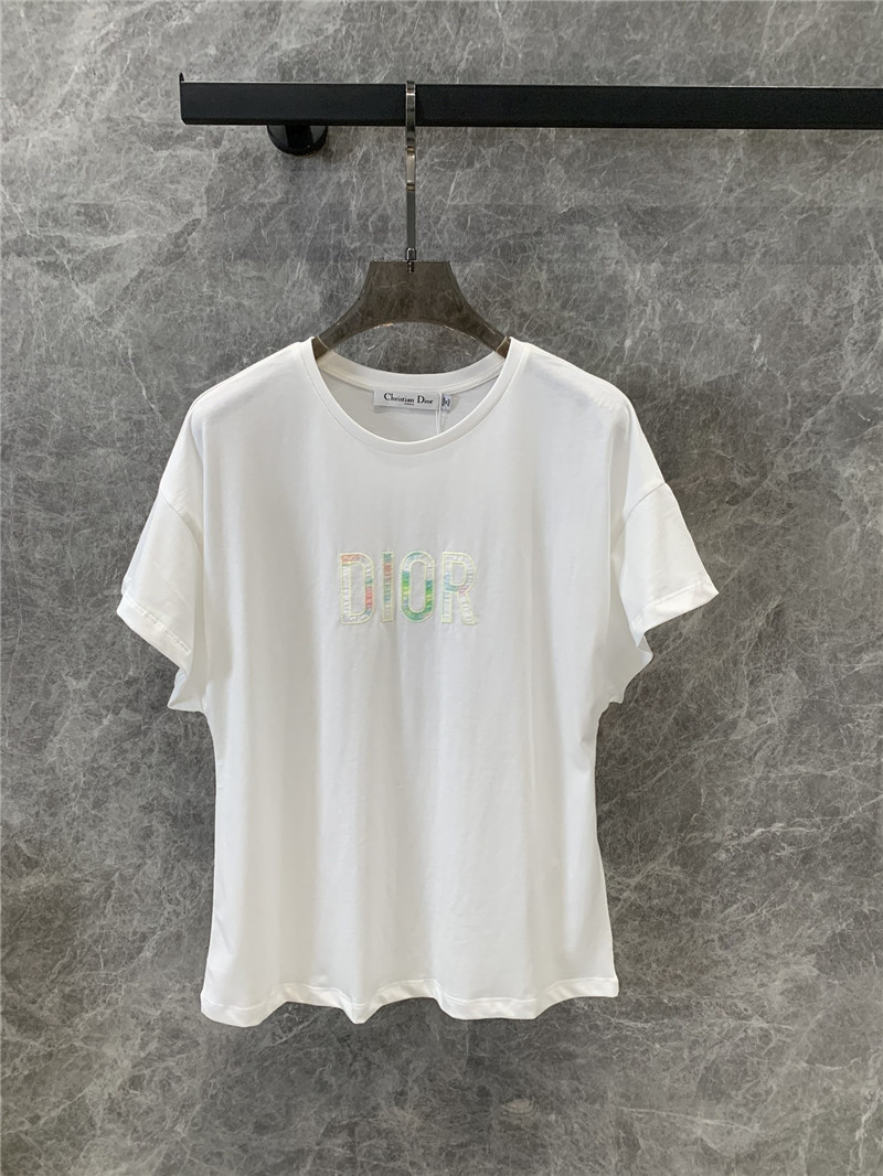 D10r embroidered letter short sleeve t-shirt replica clothes