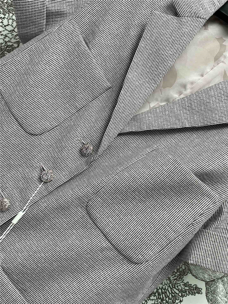 Ch**el pinstripe short-sleeved blazer replica clothes