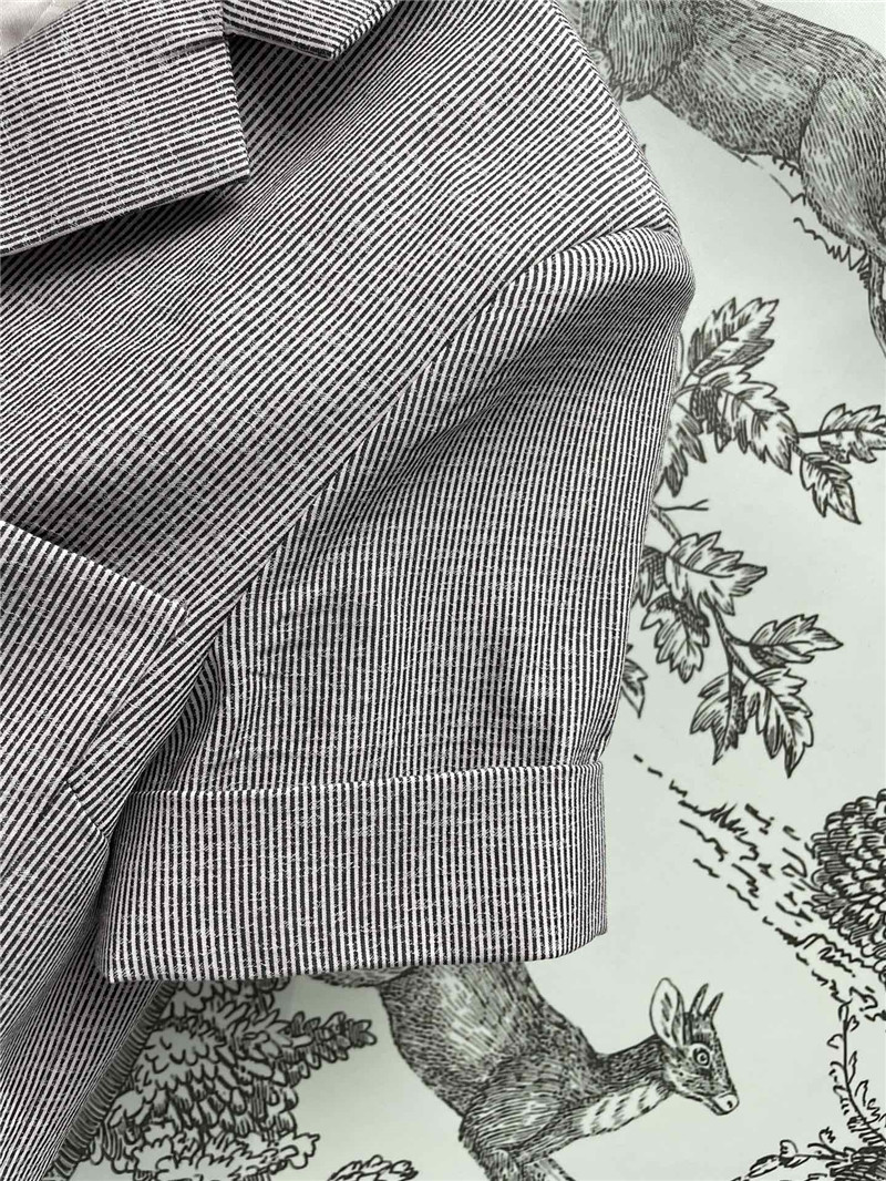 Ch**el pinstripe short-sleeved blazer replica clothes