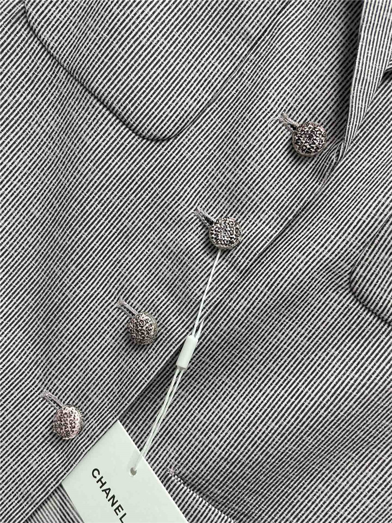 Ch**el pinstripe short-sleeved blazer replica clothes