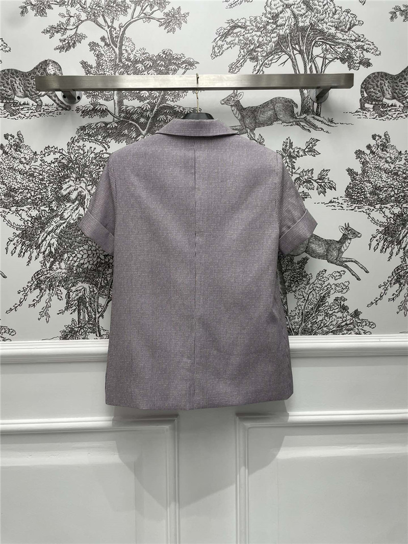 Ch**el pinstripe short-sleeved blazer replica clothes
