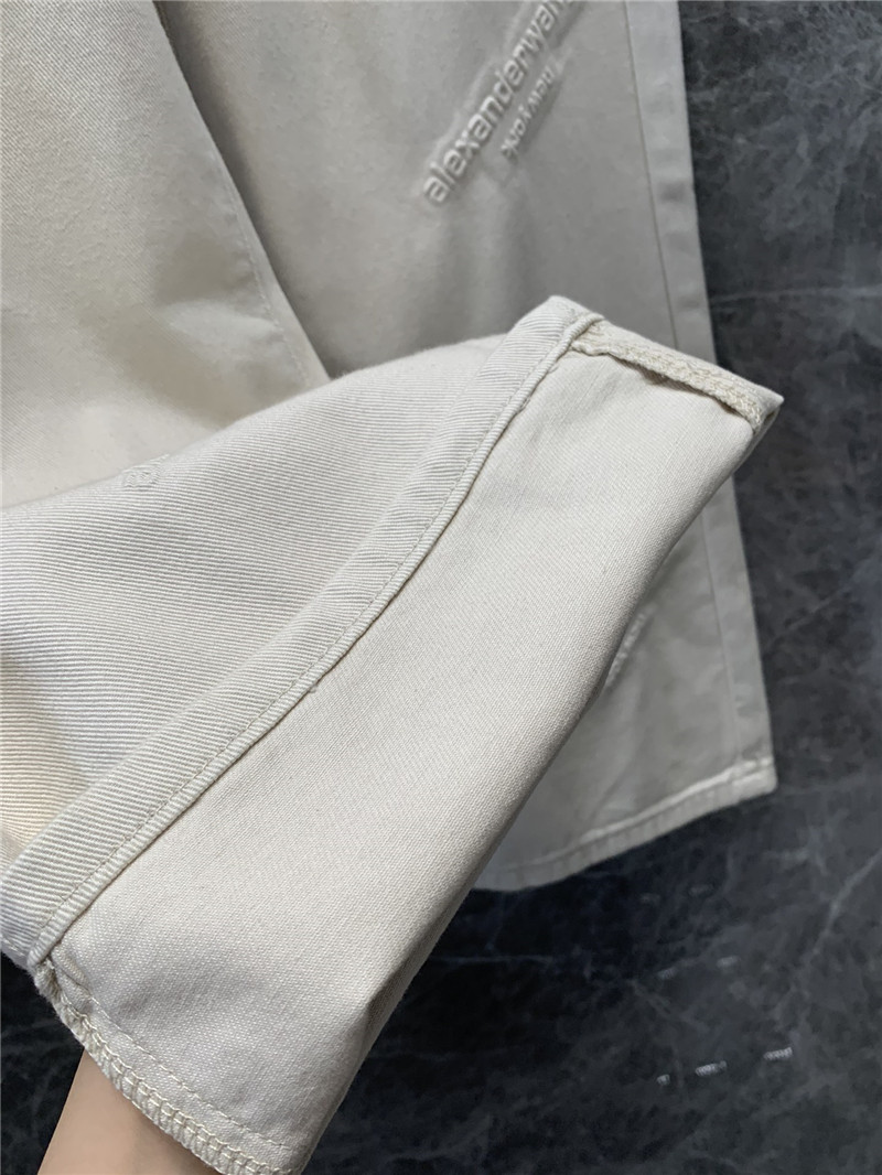 A1exa*der wang logo letter laminated denim trousers