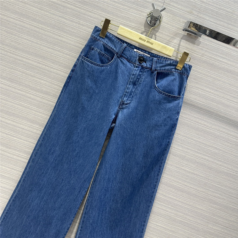 M1um1u denim mid-low-rise straight pants replica d&g clothing
