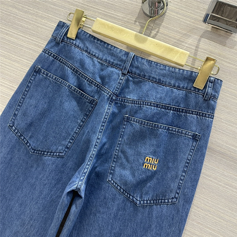 M1um1u denim mid-low-rise straight pants replica d&g clothing