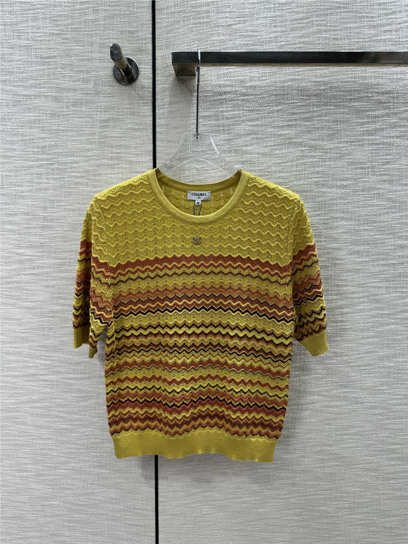 Ch**el wavy knitted short sleeve replica d&g clothing