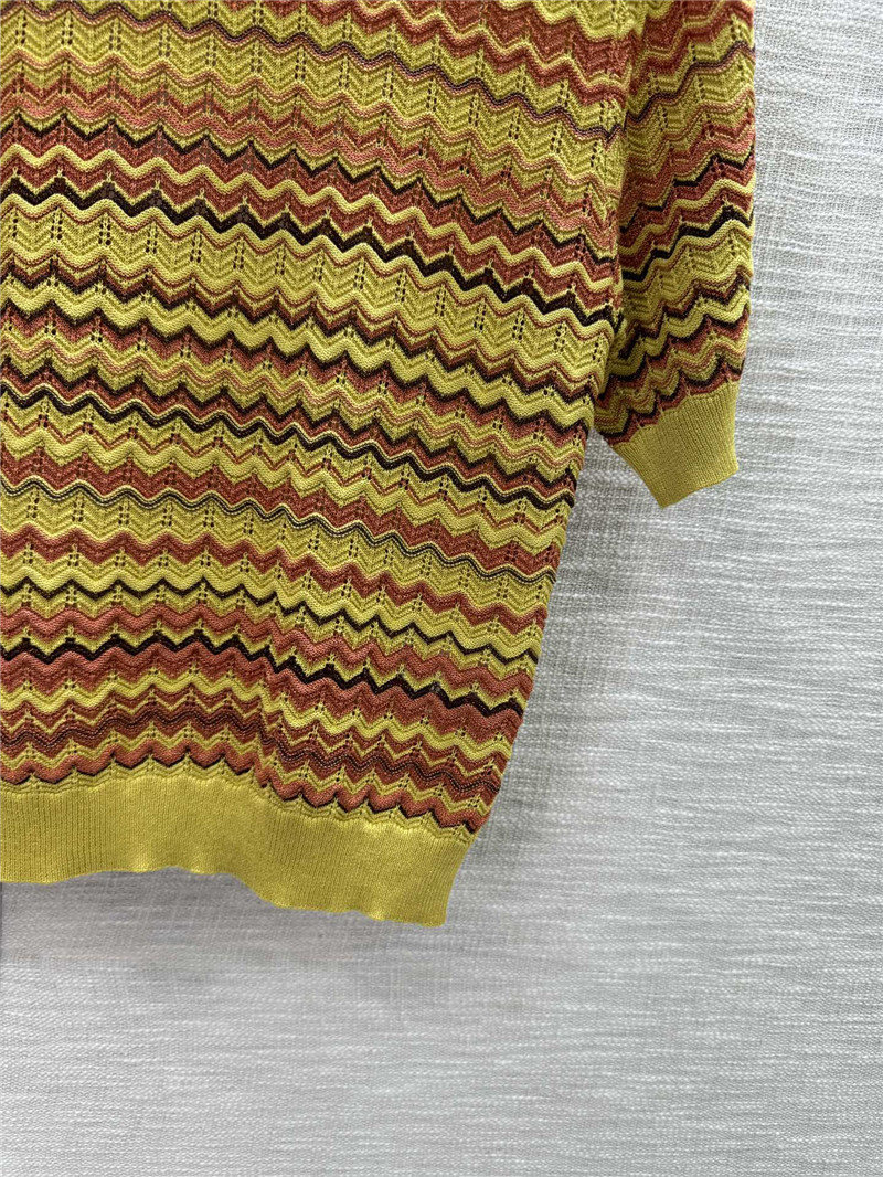 Ch**el wavy knitted short sleeve replica d&g clothing