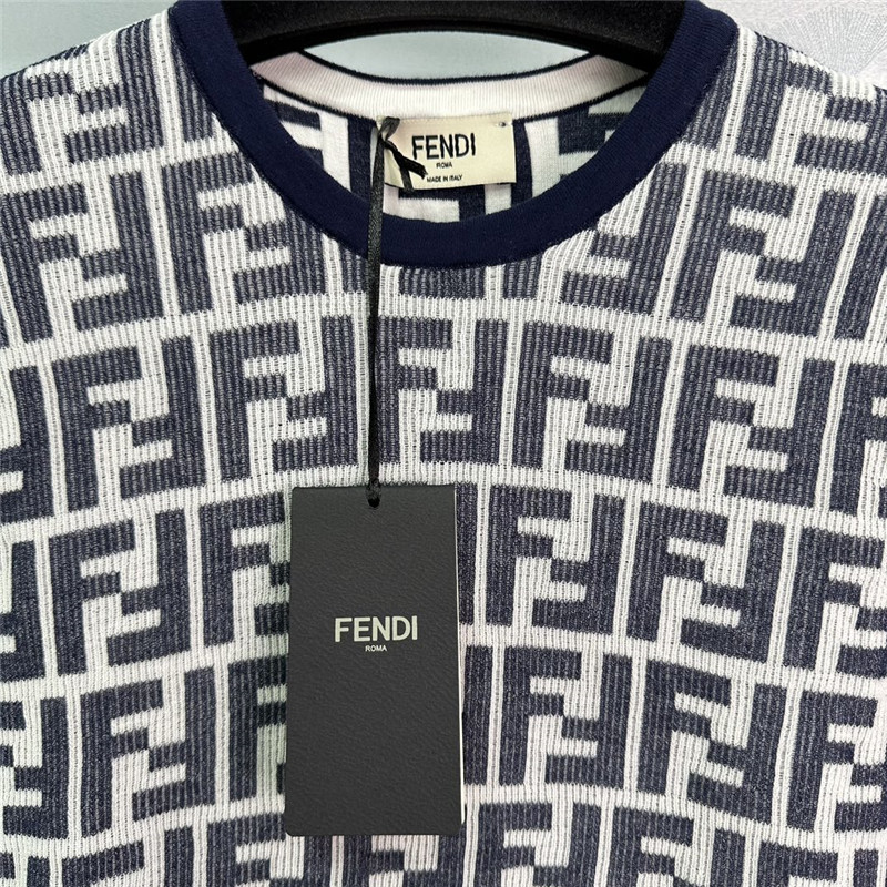 F**di knitted round neck short sleeve replica d&g clothing