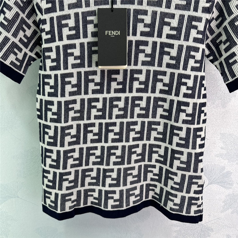 F**di knitted round neck short sleeve replica d&g clothing