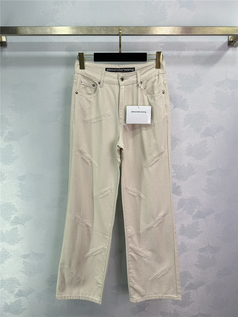 A1exa*der wang light brown denim straight pants replica clothing