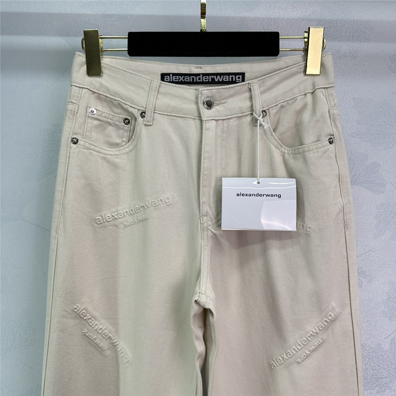 A1exa*der wang light brown denim straight pants replica clothing