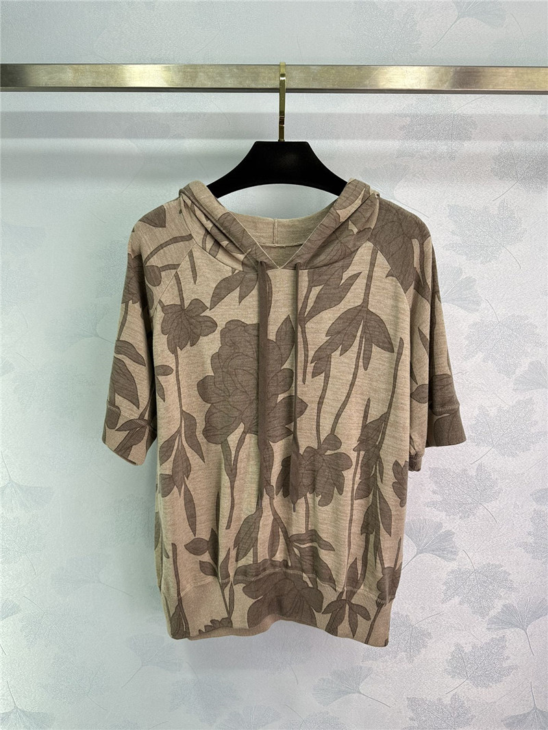 BC floral print hooded knit top cheap replica designer clothes
