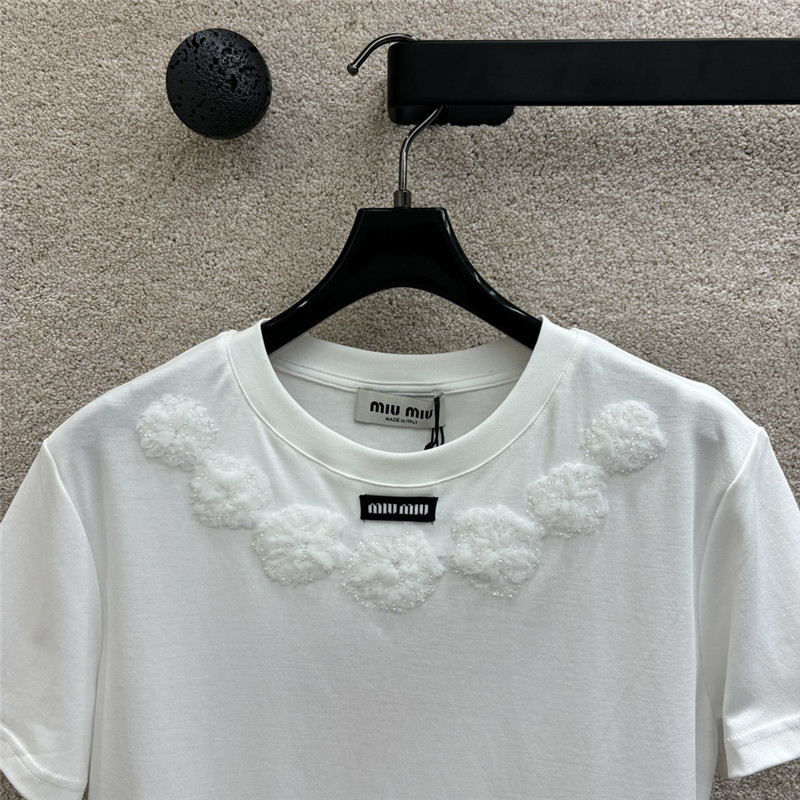 M1um1u round neck short sleeve t-shirt replica designer clothes