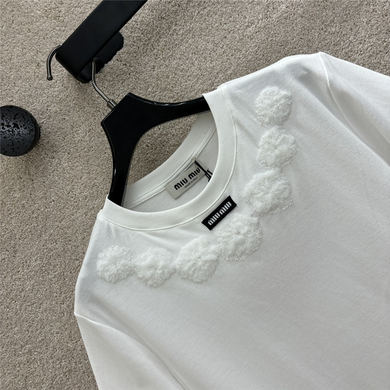 M1um1u round neck short sleeve t-shirt replica designer clothes