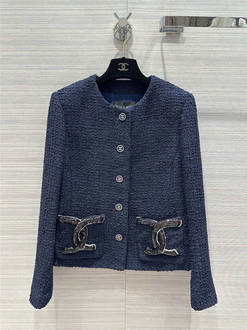 Ch**el woven soft tweed jacket replica d&g clothing