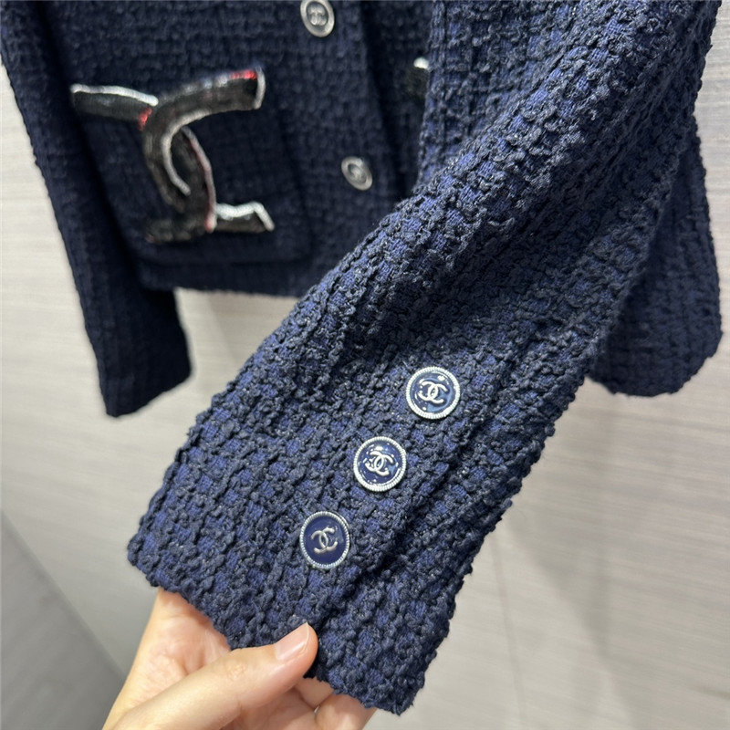 Ch**el woven soft tweed jacket replica d&g clothing