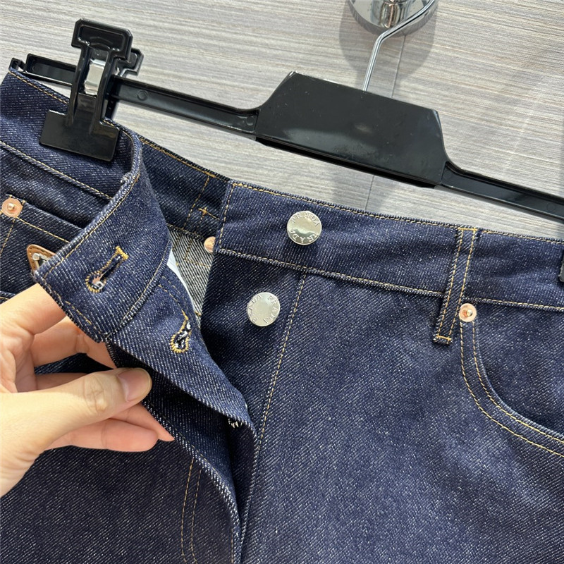 Pra*a original color denim mini skirt replica clothes