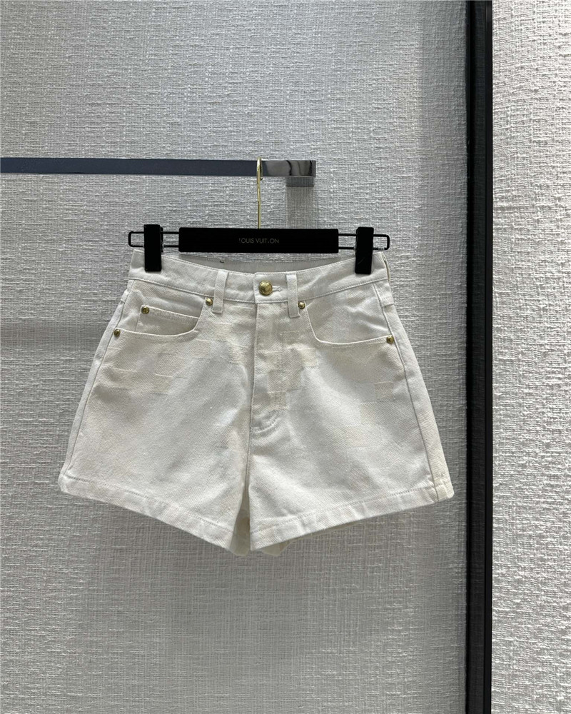 l0vis Vvtt0n lv high waist denim shorts replica clothing