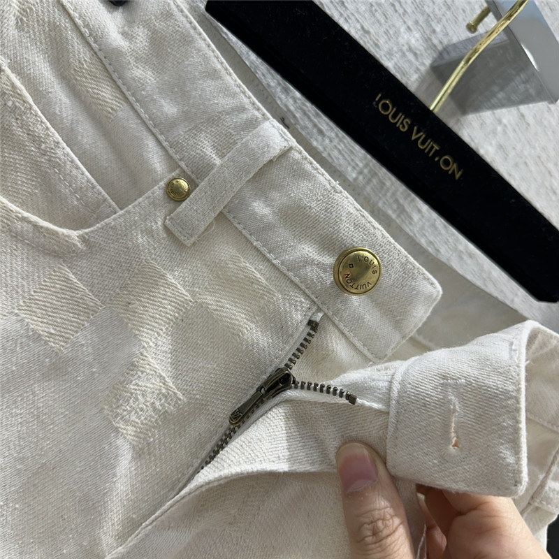 l0vis Vvtt0n lv high waist denim shorts replica clothing