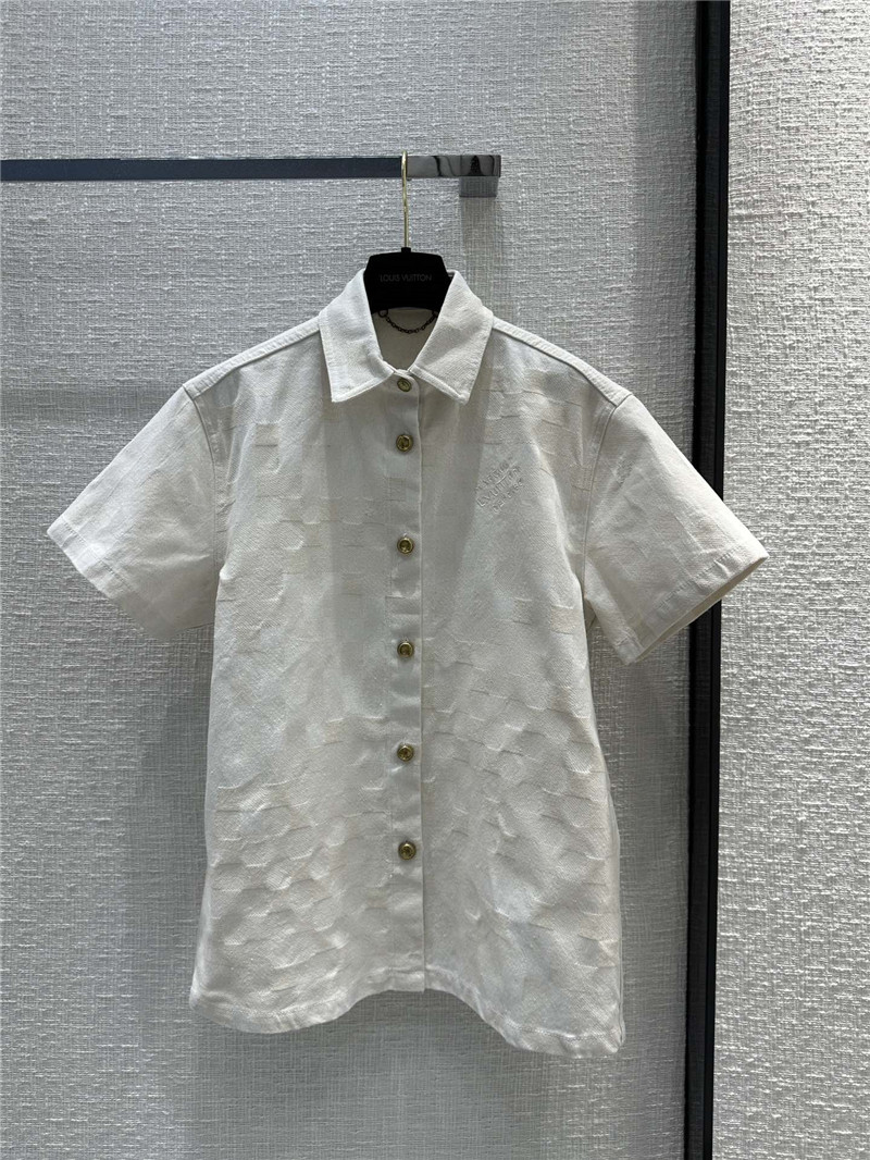 louis vuitton LV short sleeve denim jacket replicas clothes