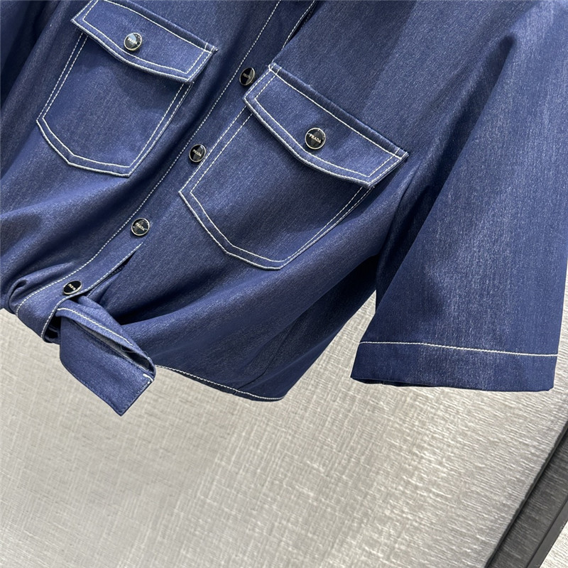 Pra*a original blue tencel denim suit replica d&g clothing