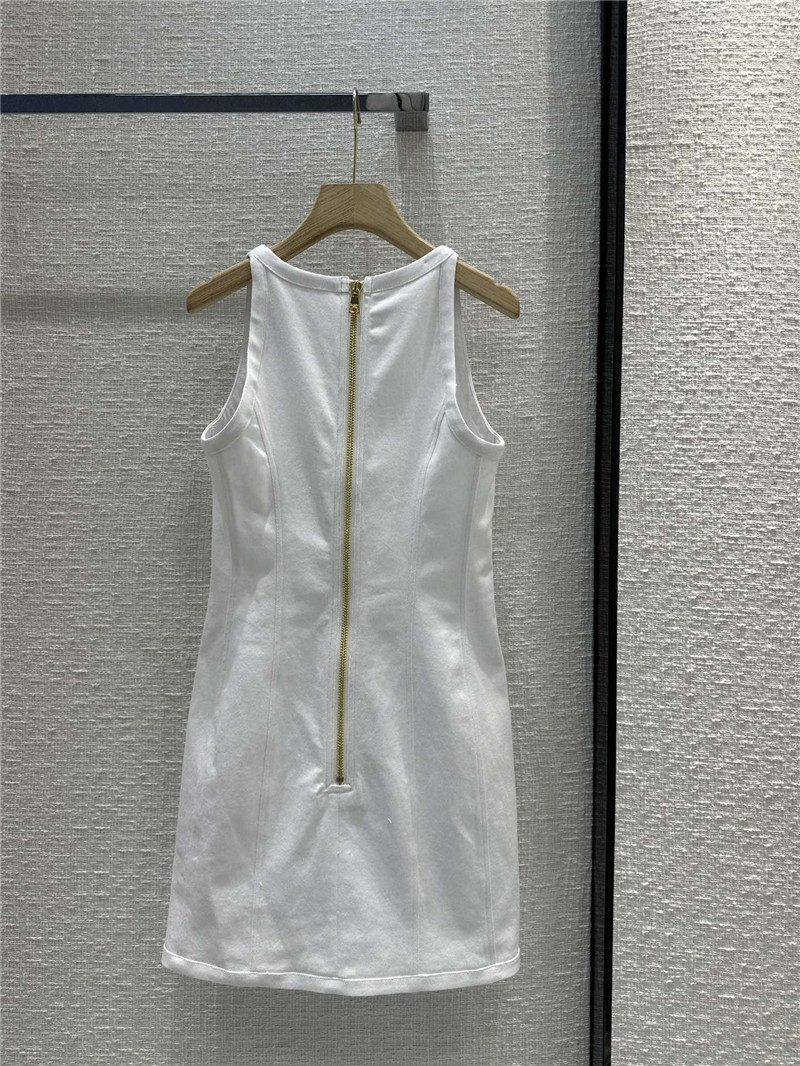 Balmain white denim buttoned dress replica clothing