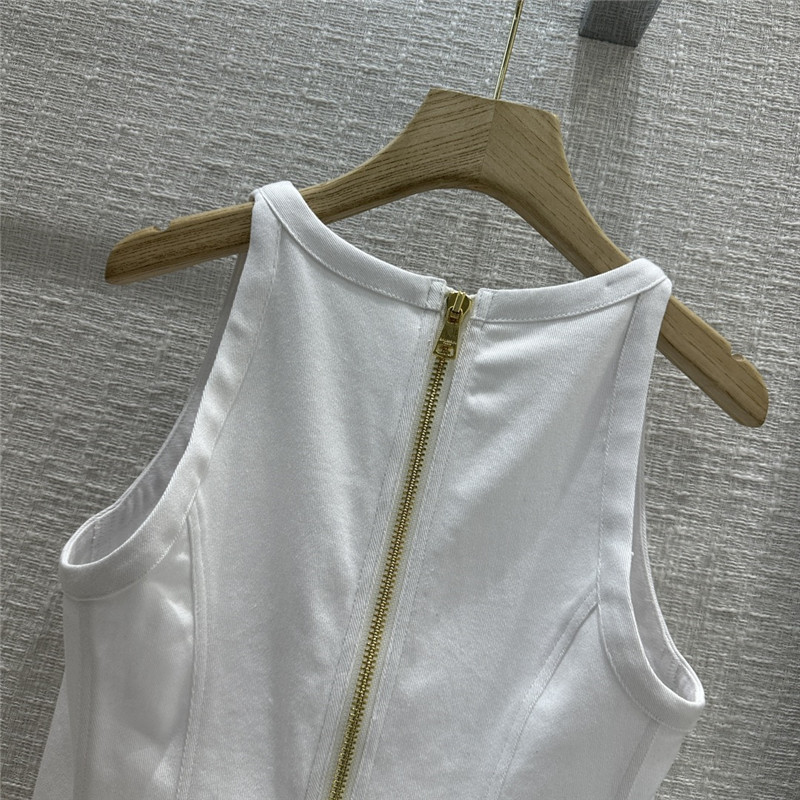 Balmain white denim buttoned dress replica clothing