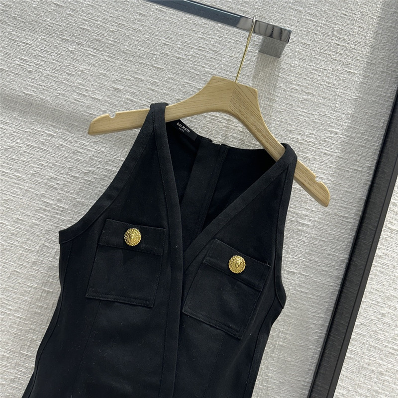 Balmain white denim buttoned dress replica clothing