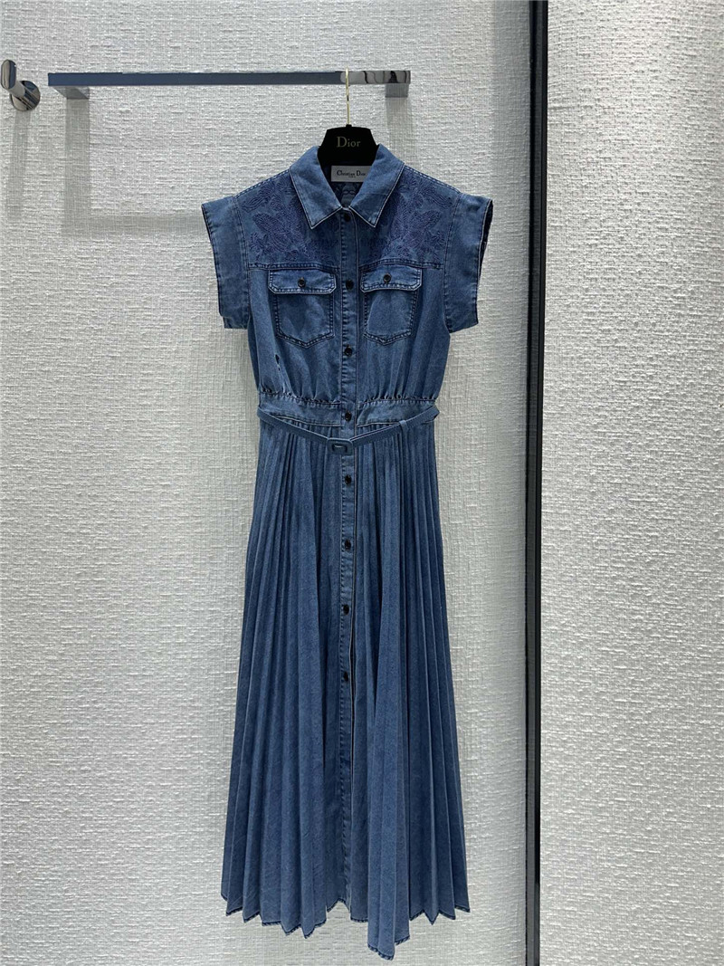 D10r pleated denim skirt replica clothes