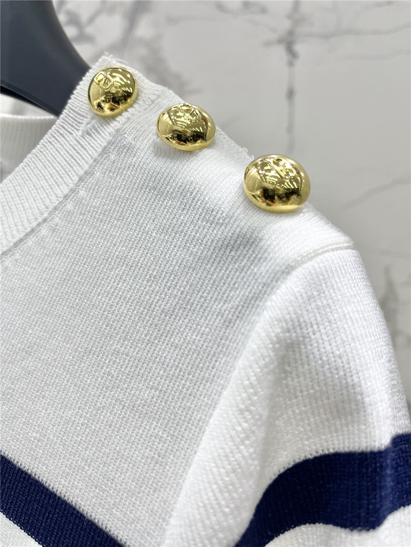 Va1e*ntin0 striped button knit-shirt