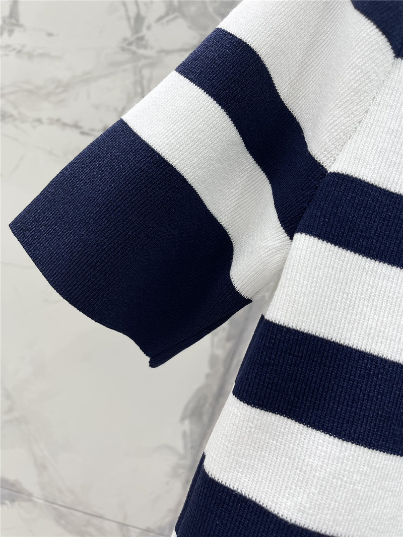 Va1e*ntin0 striped button knit-shirt