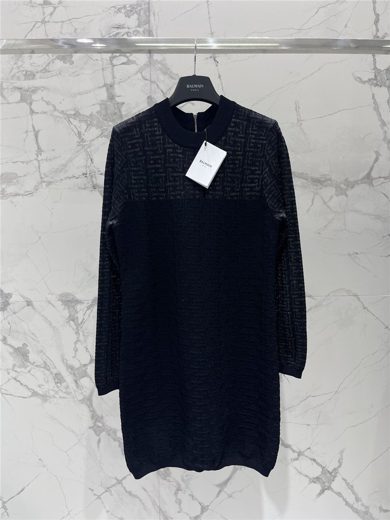 Balmain long sleeve knit dress replica clothing sites