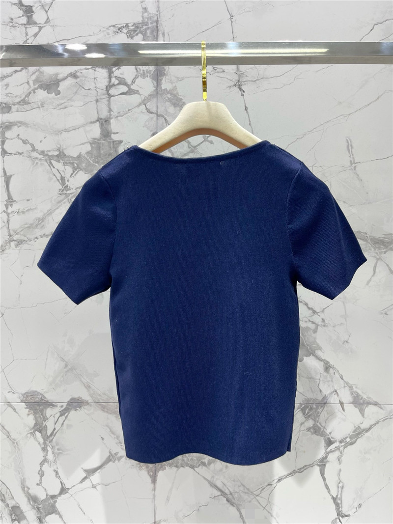 M1um1u studded u-neck knitted t-shirt replica d&g clothing