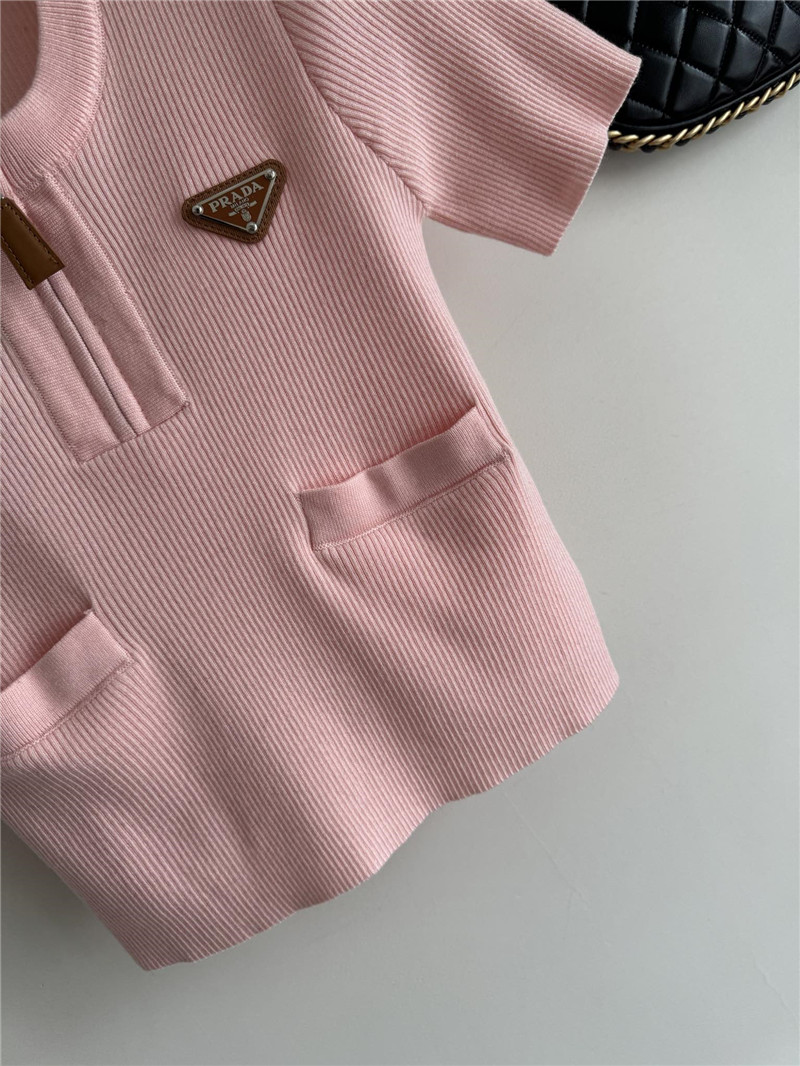Pra*a new knitted short sleeve replica clothing sites
