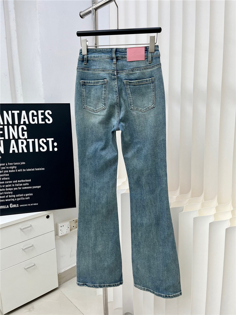 Ch**el three-dimensional embossed jeans replica clothes