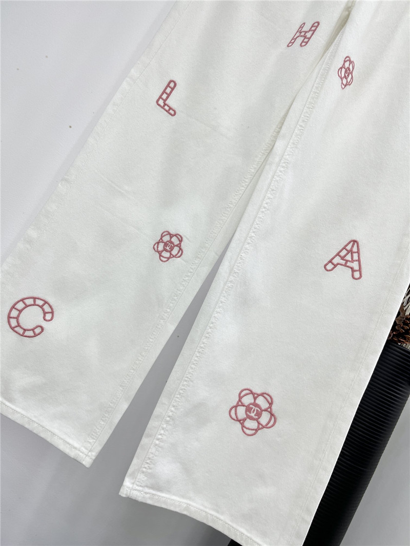 Ch**el classic embroidered jeans replicas clothes