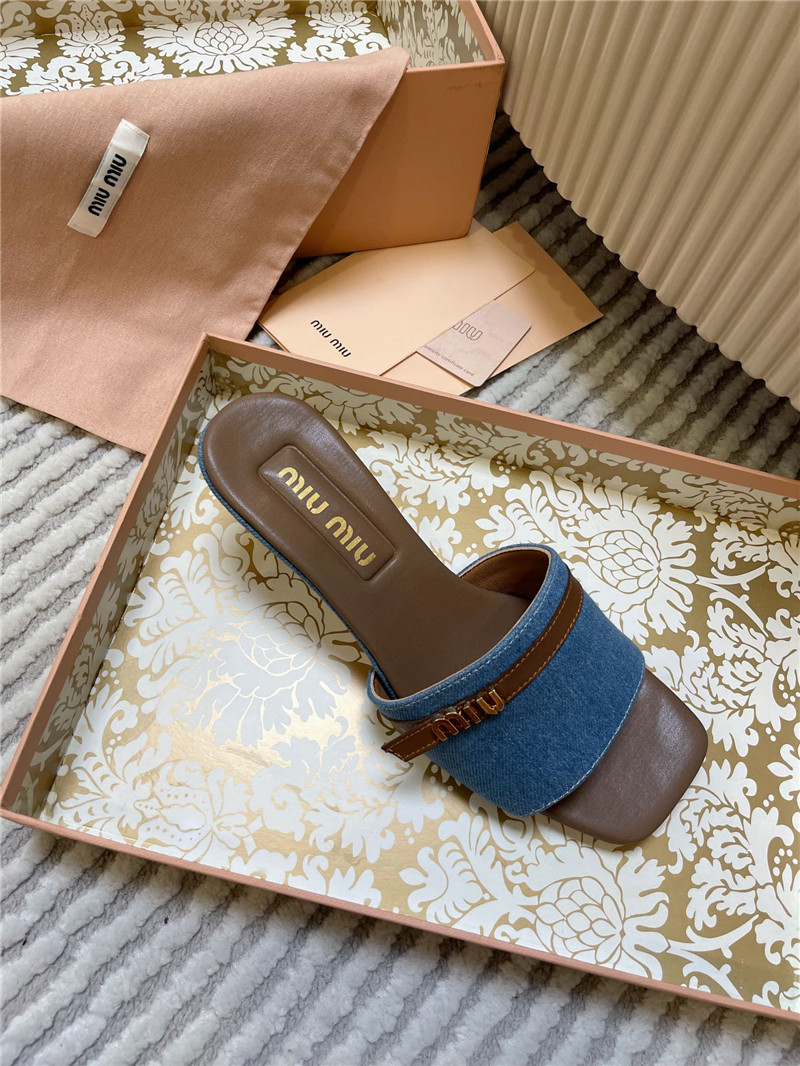 Miu Miu Denim Heels Sandals
