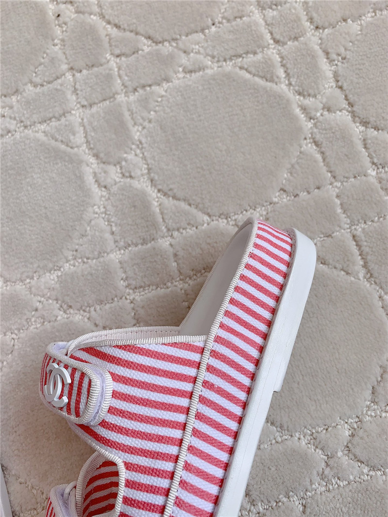 Ch**el white pink dad slides