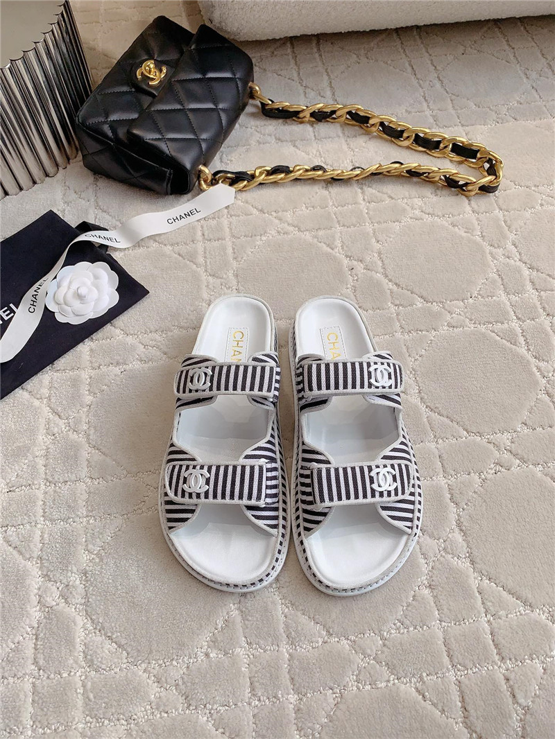Ch**el white gray dad slides