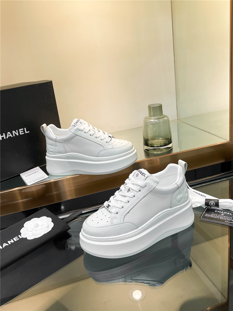 Ch**el white platform sneakers