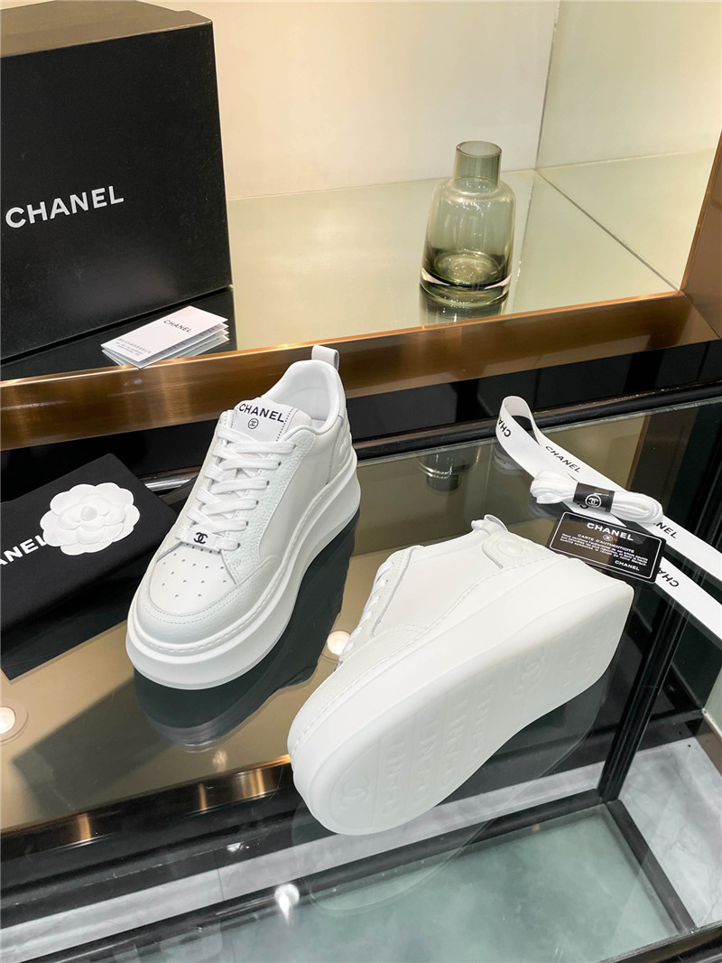 Ch**el white platform sneakers