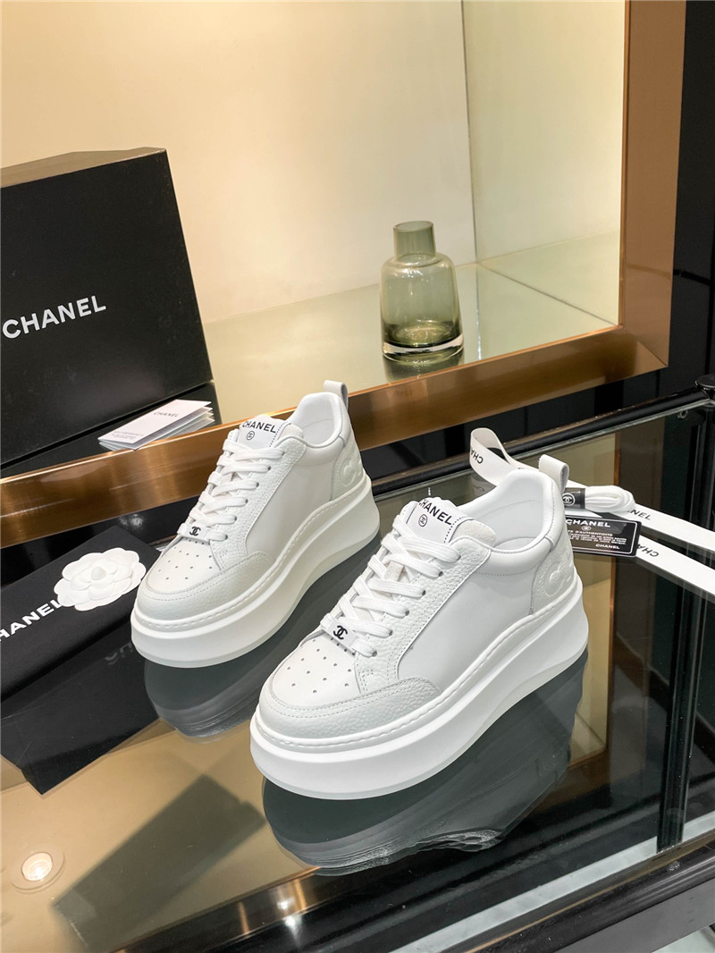 Ch**el white platform sneakers