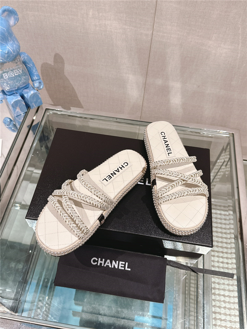 Ch**el cross rope platform slippers