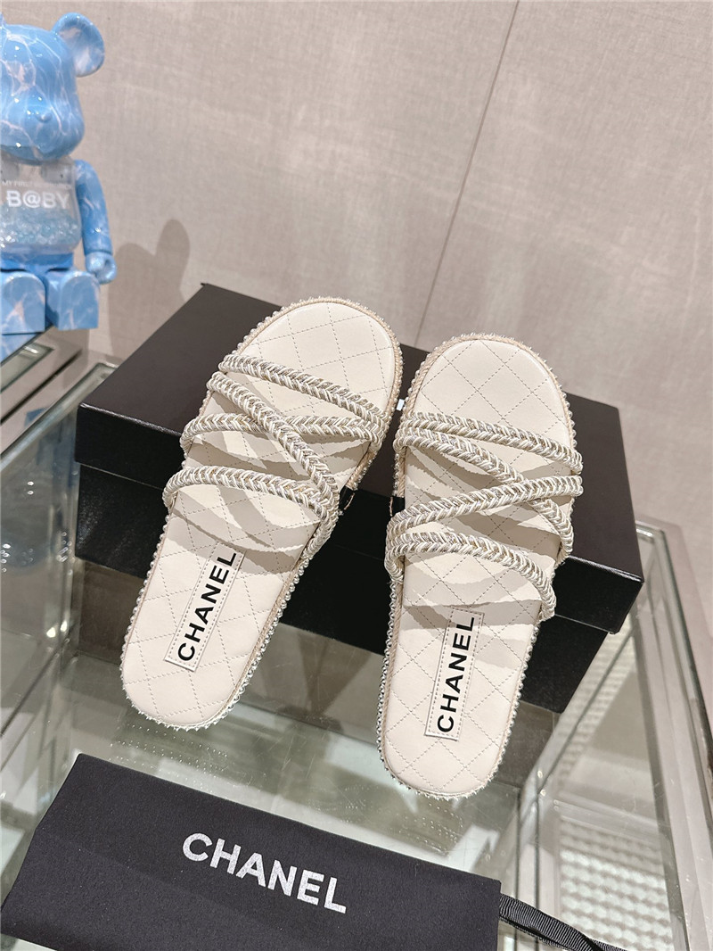 Ch**el cross rope platform slippers