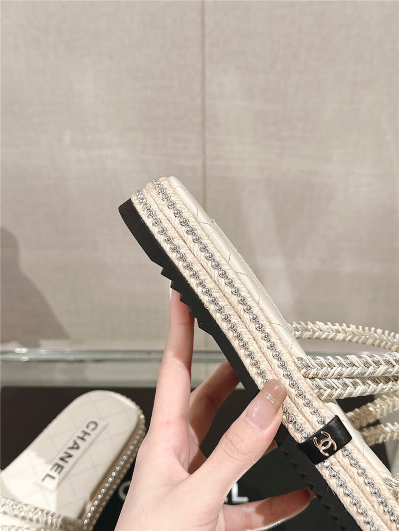 Ch**el cross rope platform slippers