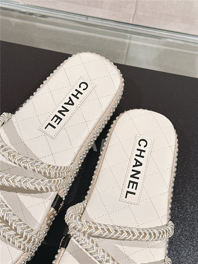 Ch**el cross rope platform slippers