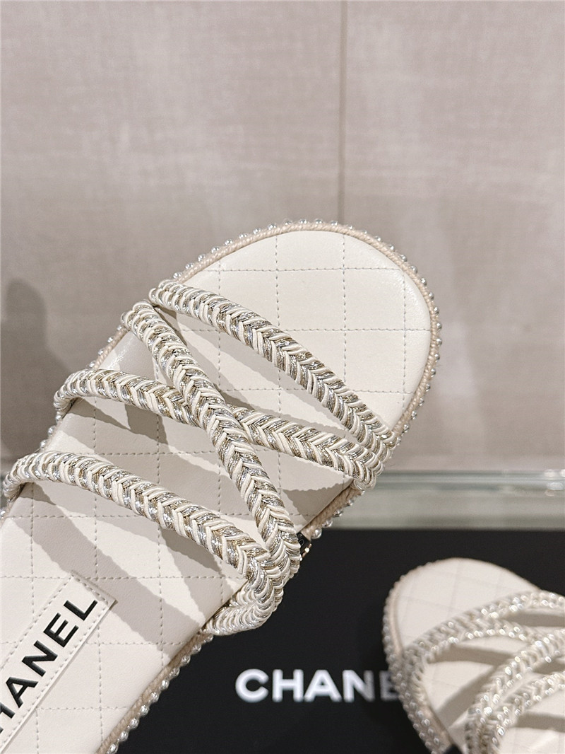 Ch**el cross rope platform slippers